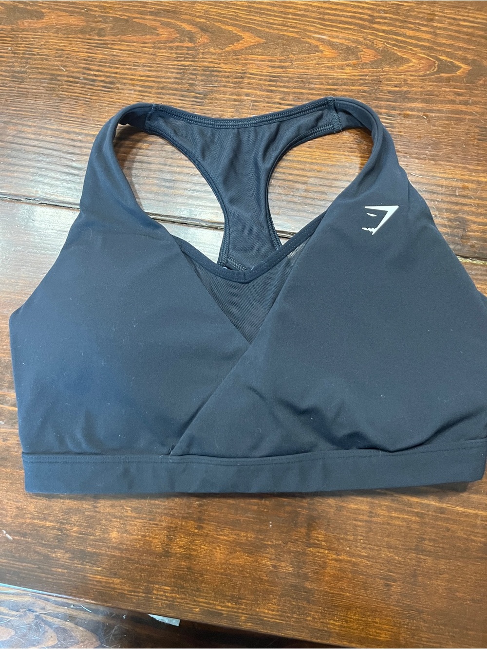 Gymshark Black Racerback Sports Bra with Subtle Logo